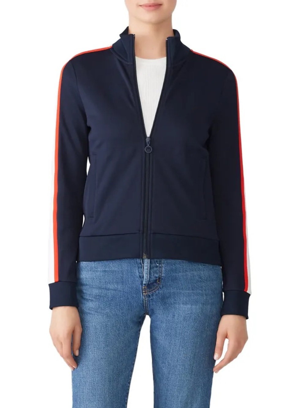 Tory Burch Sport Classic Navy Blue Full Zip Track Jacket Women’s Size Small